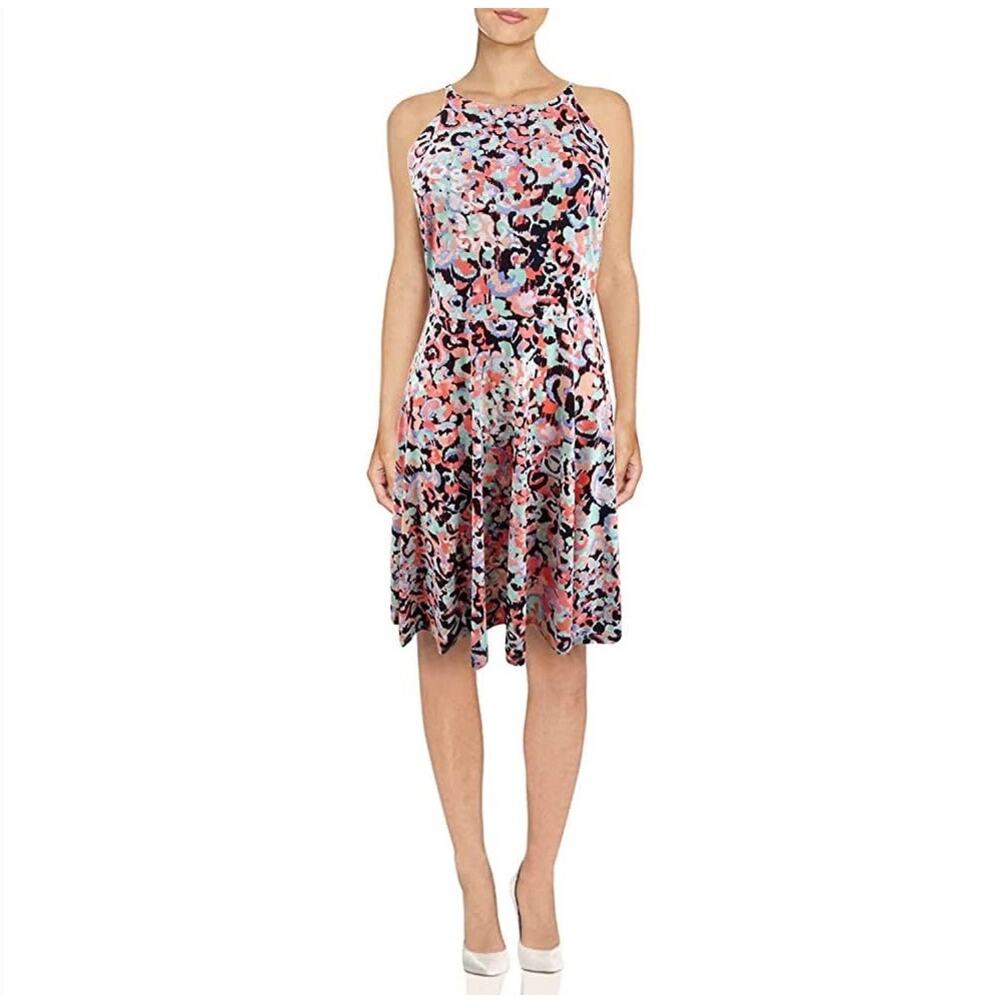 Bar lll Printed High Neck Dress Size S Small Multicolored